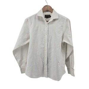 Eddie Bauer Womens Striped Button Up Shirt Long Sleeve Collared Size 10